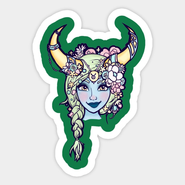 horned woman Sticker by kokodiablo